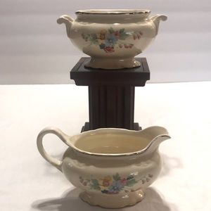 Homer Laughlin Virginia Rose Sugar and Creamer